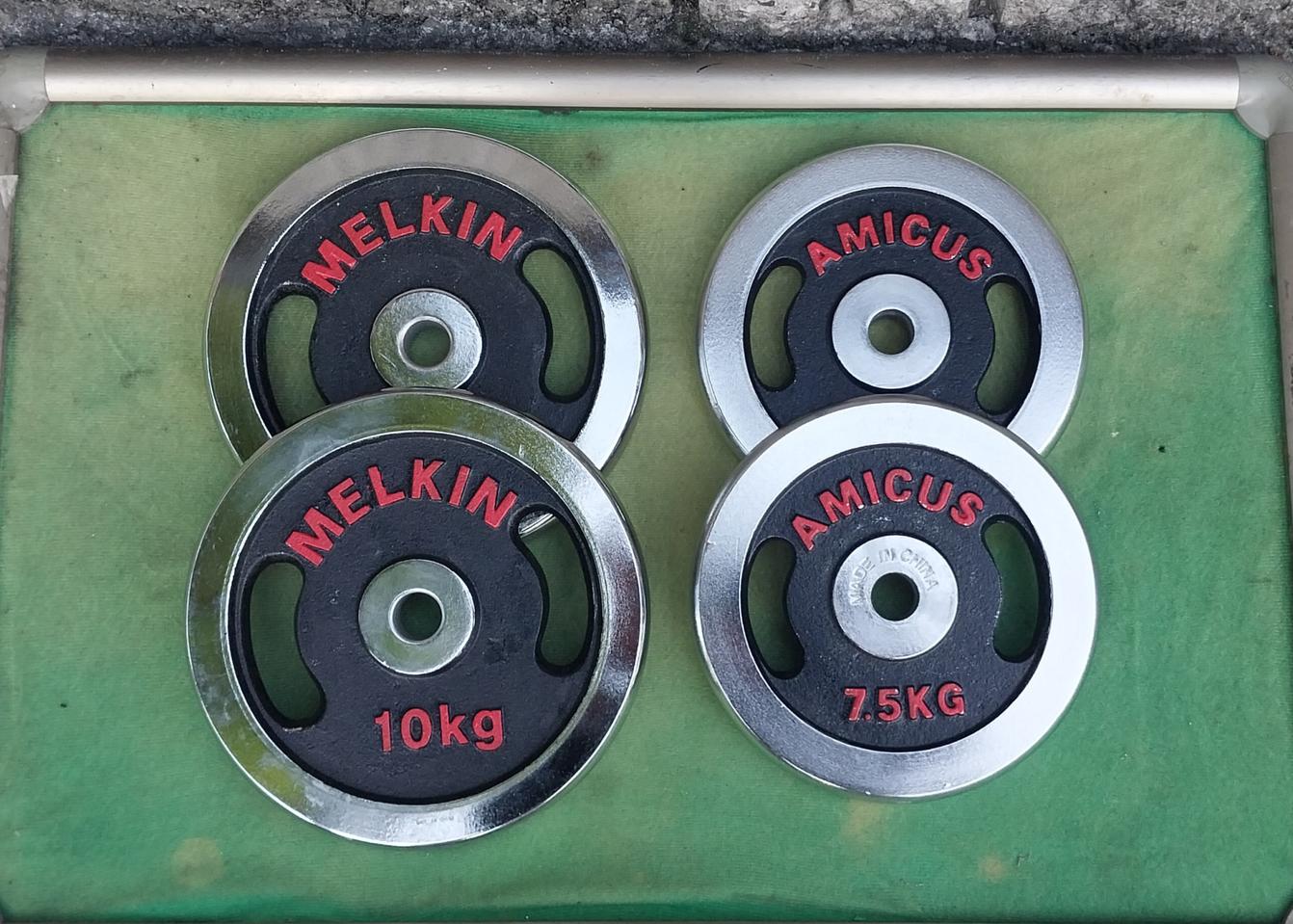 (중고)아놀드형 따라잡기 바벨원판 팝니다(35kg)