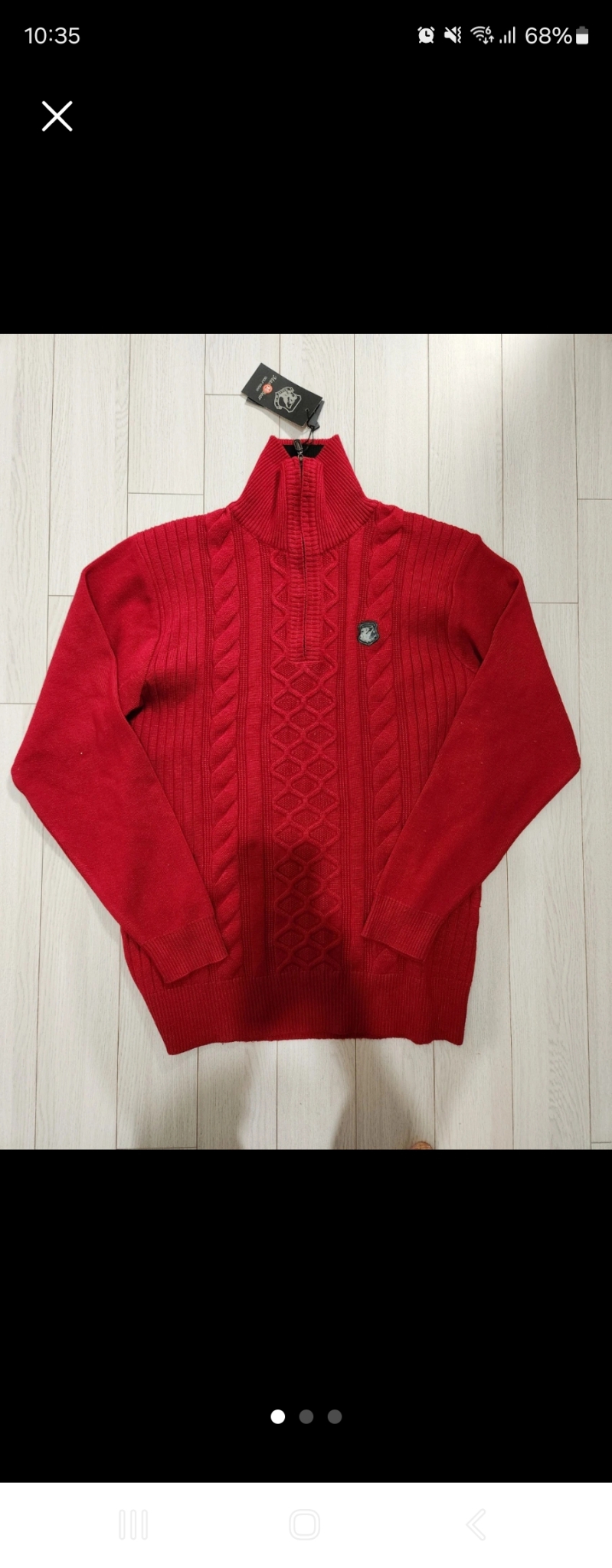 마스터베어 골프 반집업 니트 사이즈 95 새상품이에요 정가185000원입