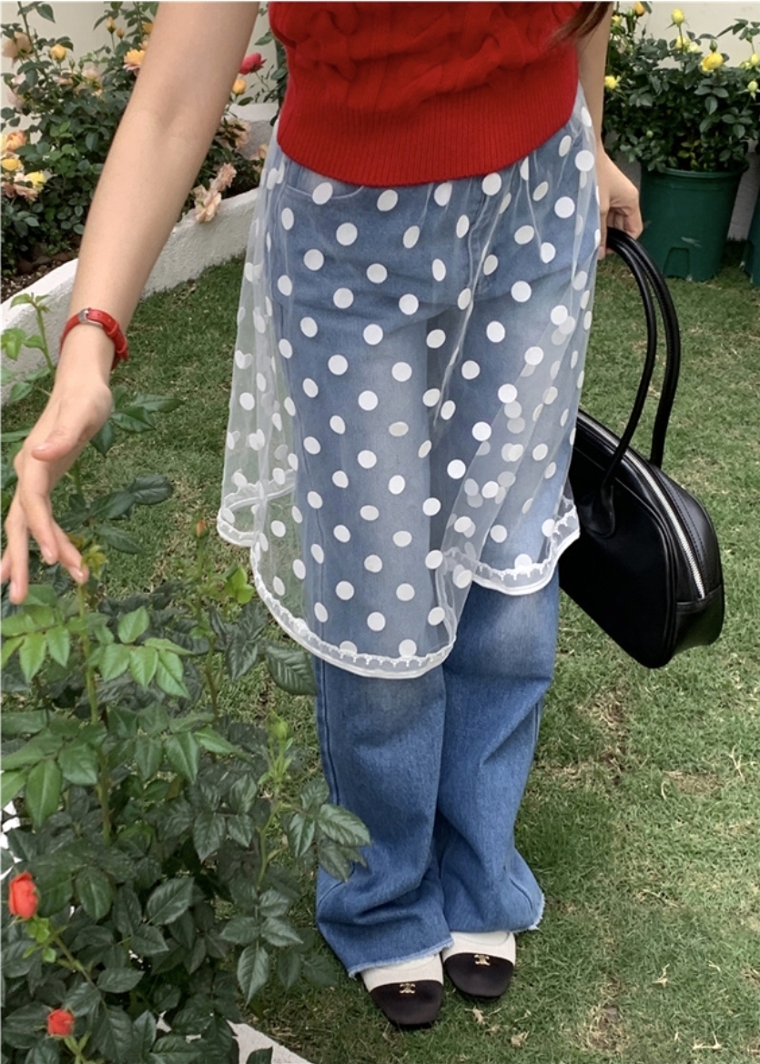 빅도트 시스루 스커트