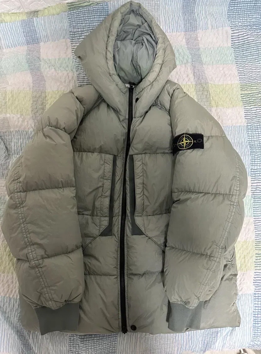 [L]23FW 스톤아일랜드 크링클랩스 세이지그린 패딩