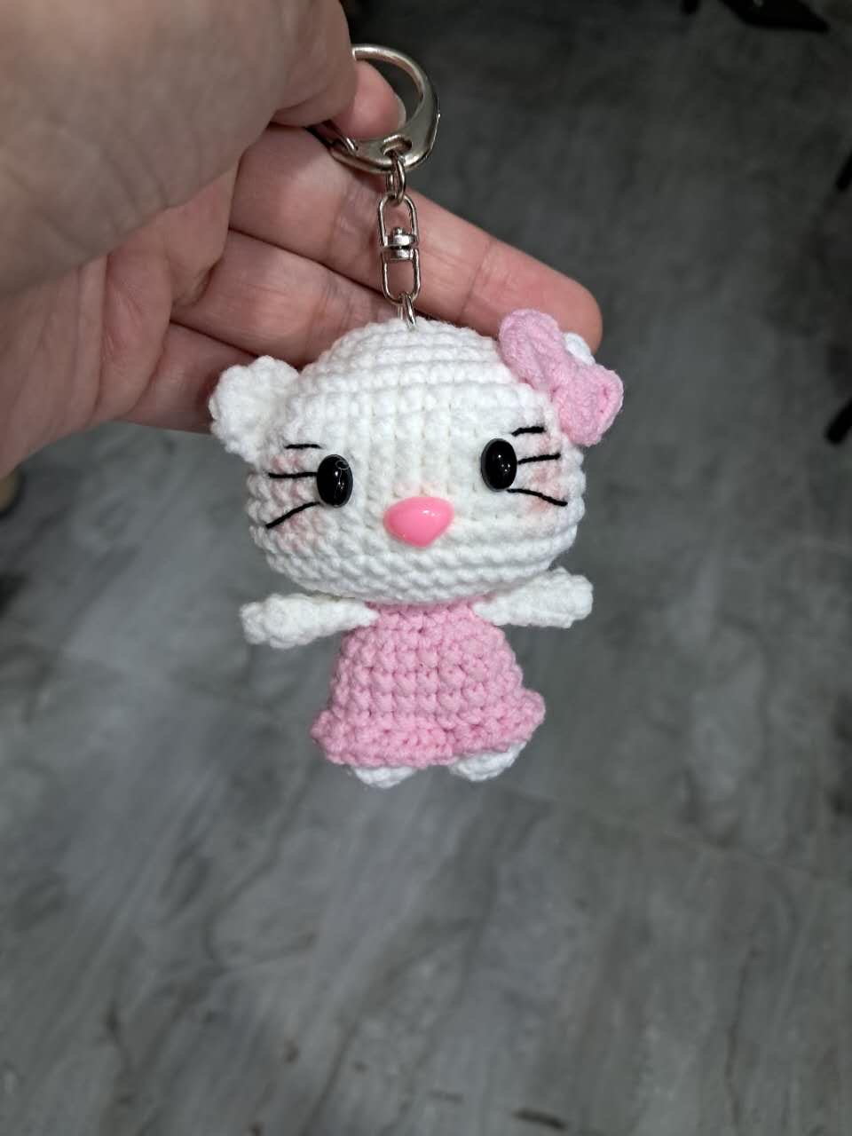 키티키링 가방고리 손뜨개 핸드메이드 미니키티 키티인형