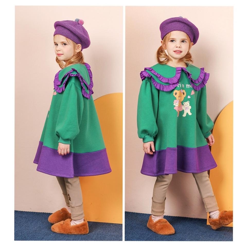 마리앤모리 (새제품) 속기모 베어 여아 원피스