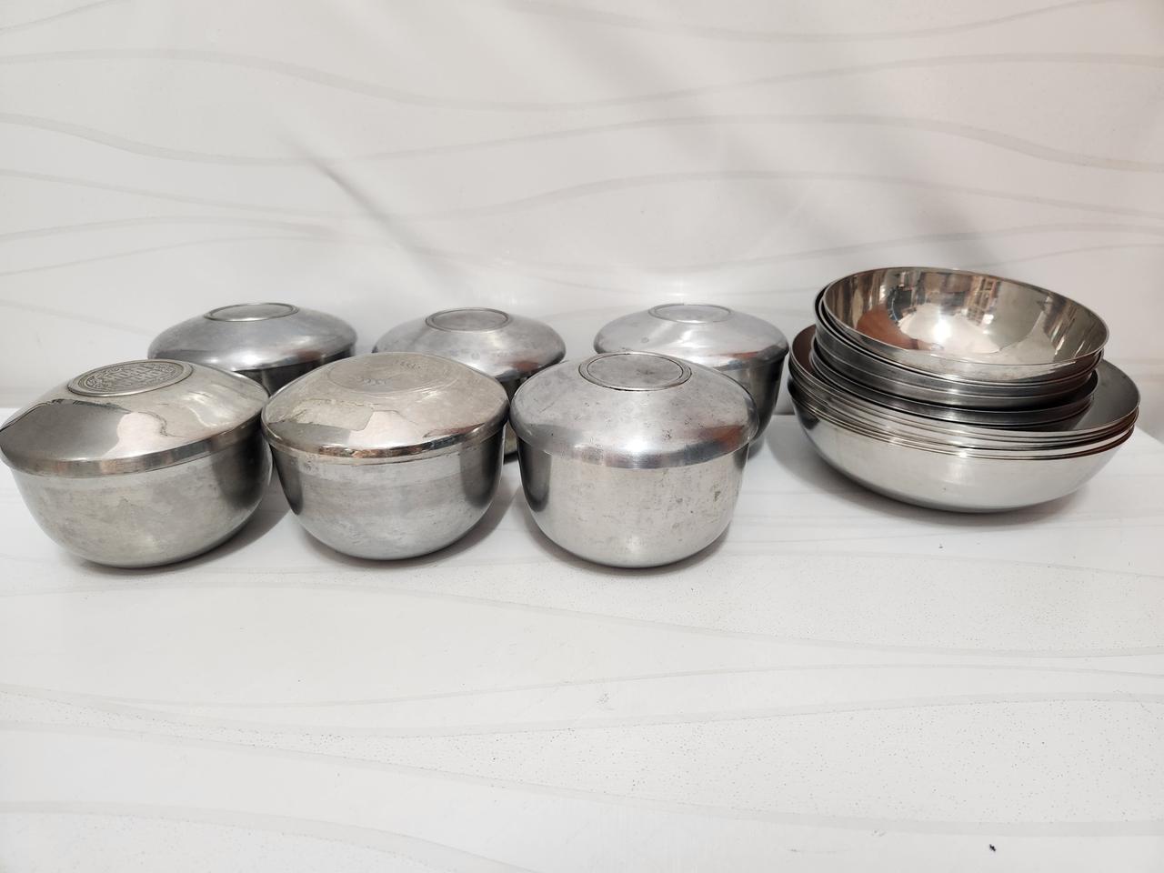 옛날 스텐레스  밥그릇 대접 국그릇일괄