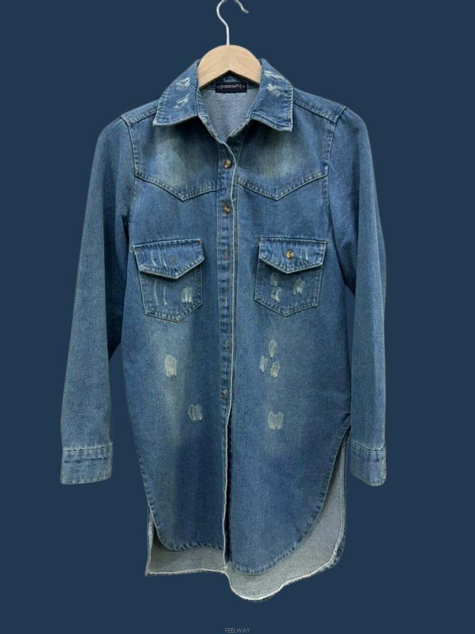 유니크한 디자인 빈티지라인의 멋쟁이 청자켓 롱데님쟈켓 코트 점퍼 원피스