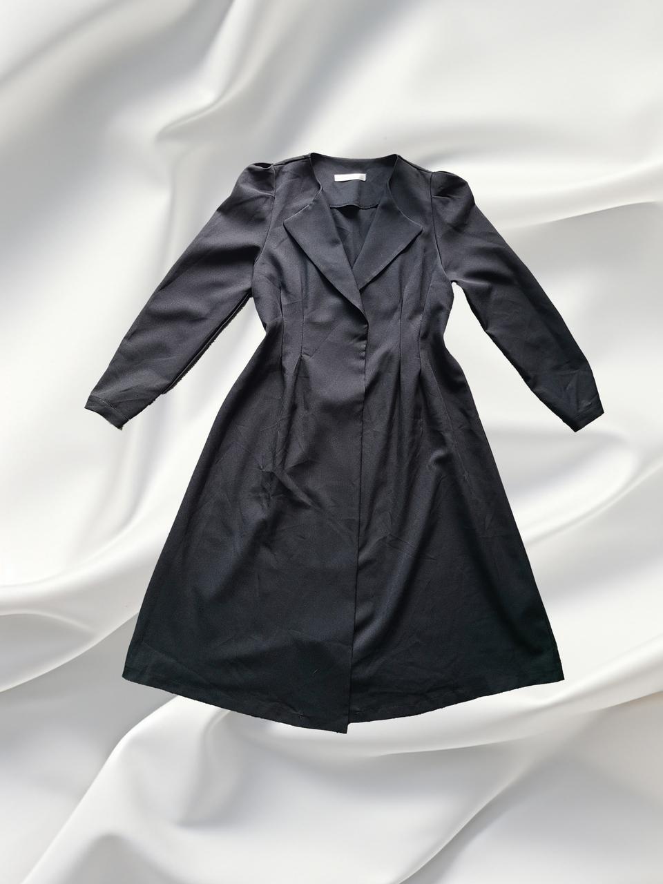 Paige Flynn 블랙 롱 트렌치코트