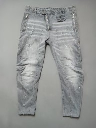 [32] 디스퀘어드2 그레이워싱 트위스트 바이커진 청바지