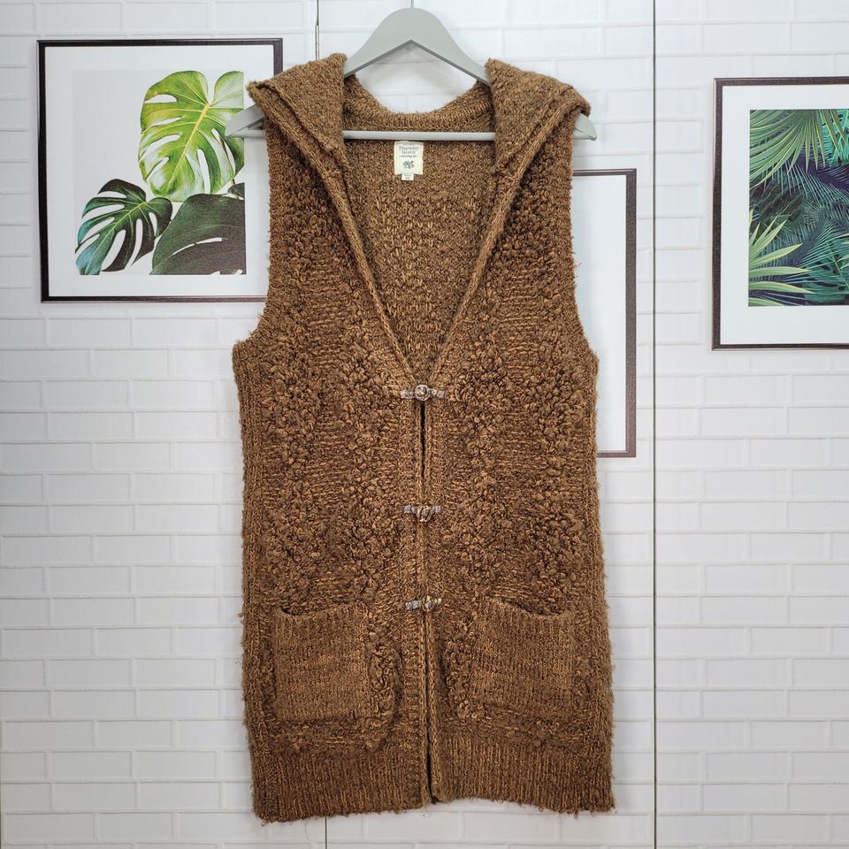 써스데아일랜 니트 후드 조끼 베스트 모 37% S 사이즈