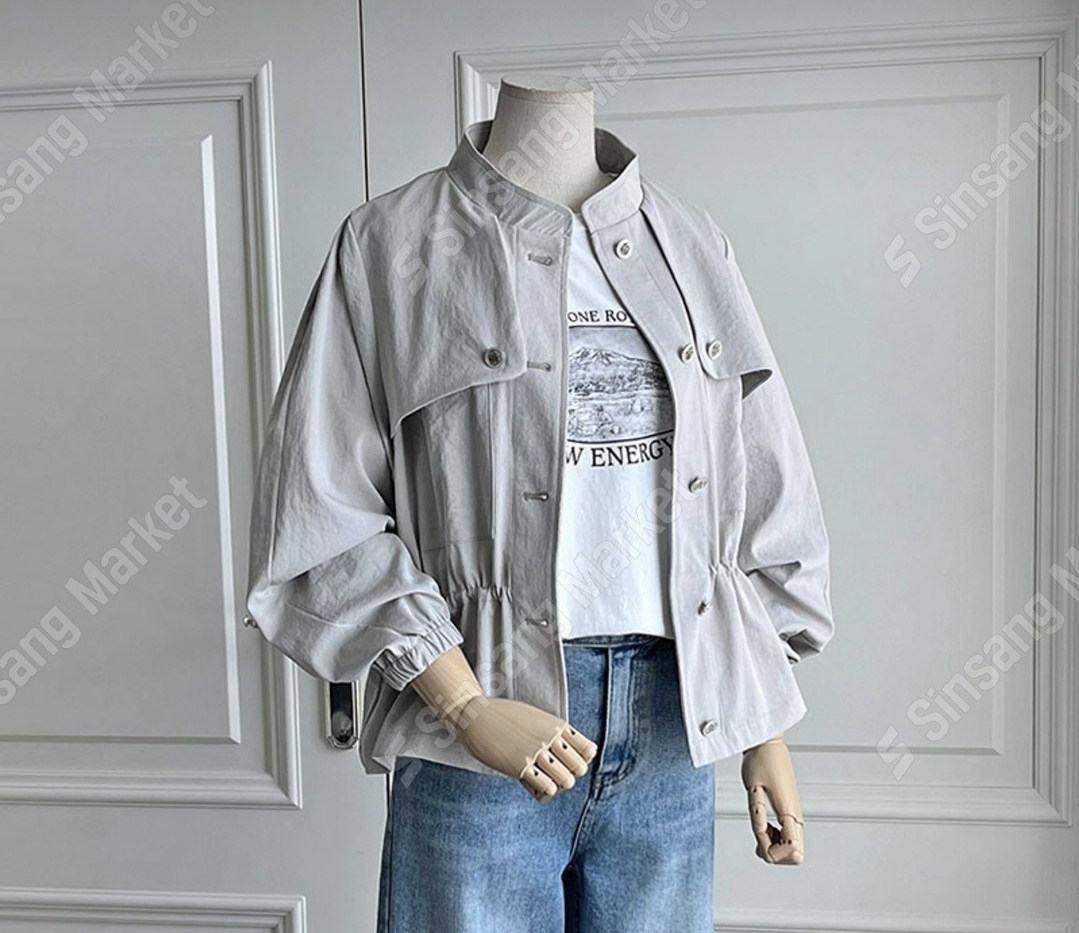 새상품)밑단 스트링 여성 자켓