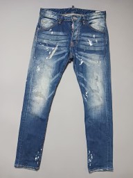 [48] 디스퀘어드2 화이트페인팅 슬림진 청바지 32 33