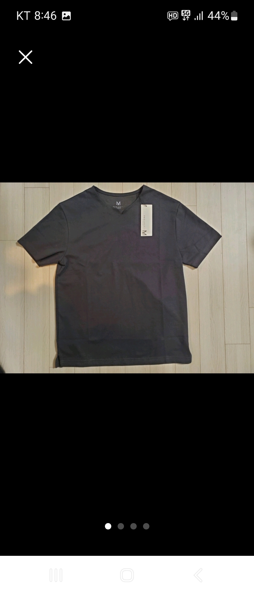 프로젝트M 모던 솔리드 노치넥 반팔티셔츠 M 새상품- 모델명: EPZ