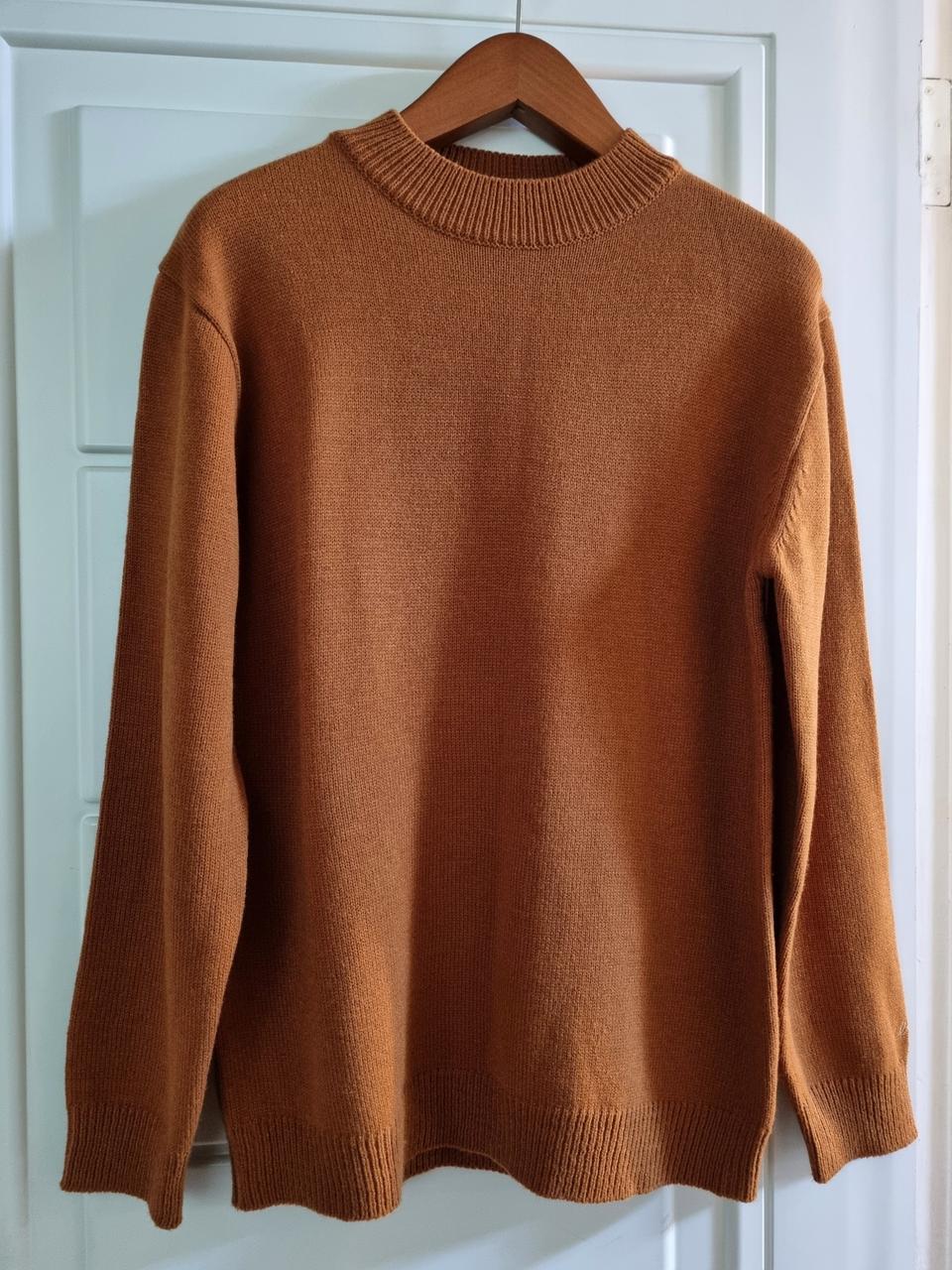 카멜브라운 베이직 반넥 울니트