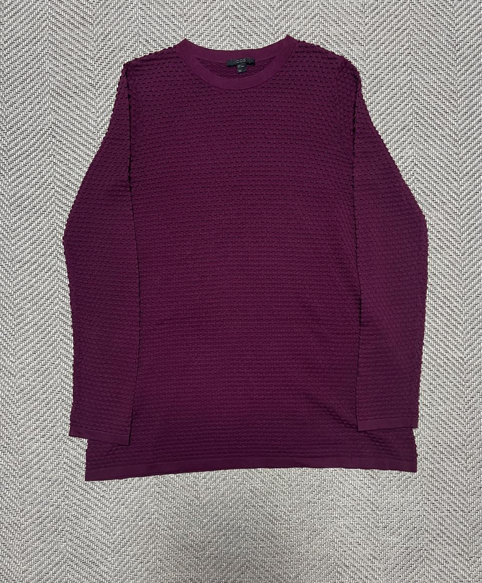 COS 코스 퍼플 엠보싱 니트 티셔츠 정품