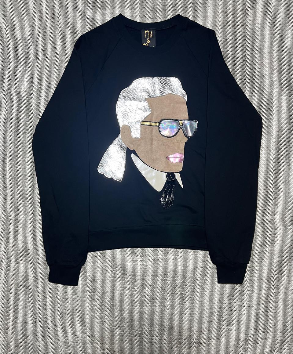 닐앤몬 블랙 안감 기모 맨투맨 정품