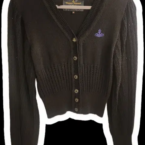 비비안웨스트우드 앵글로매니아 펀칭 벌룬슬리브 크롭가디건 XS(~90)