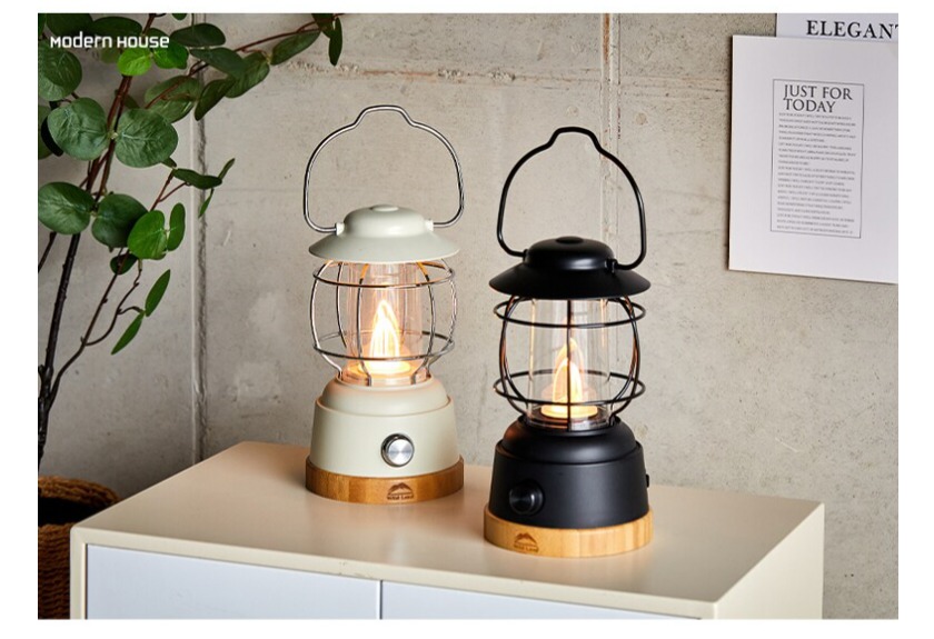 캠핑 무드 랜턴 베이지 색상