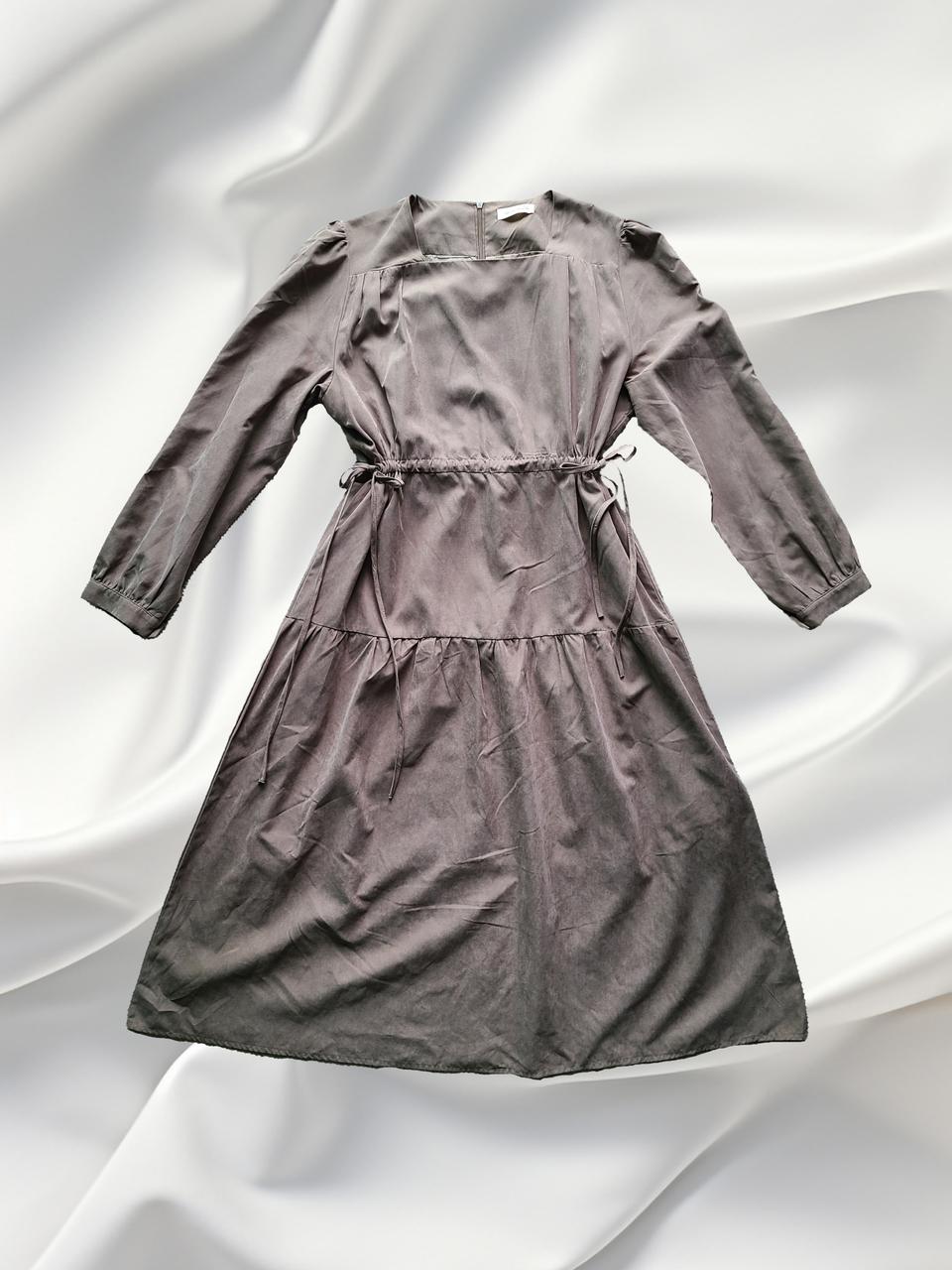 HOTPING 퍼프소매 브라운 원피스