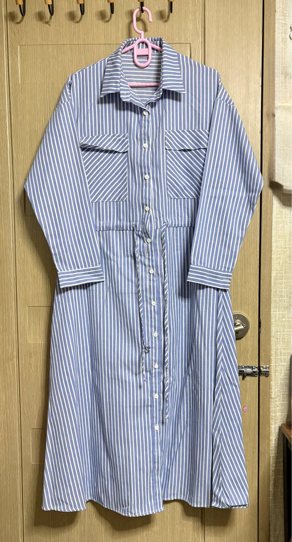 스트라이프 셔츠원피스