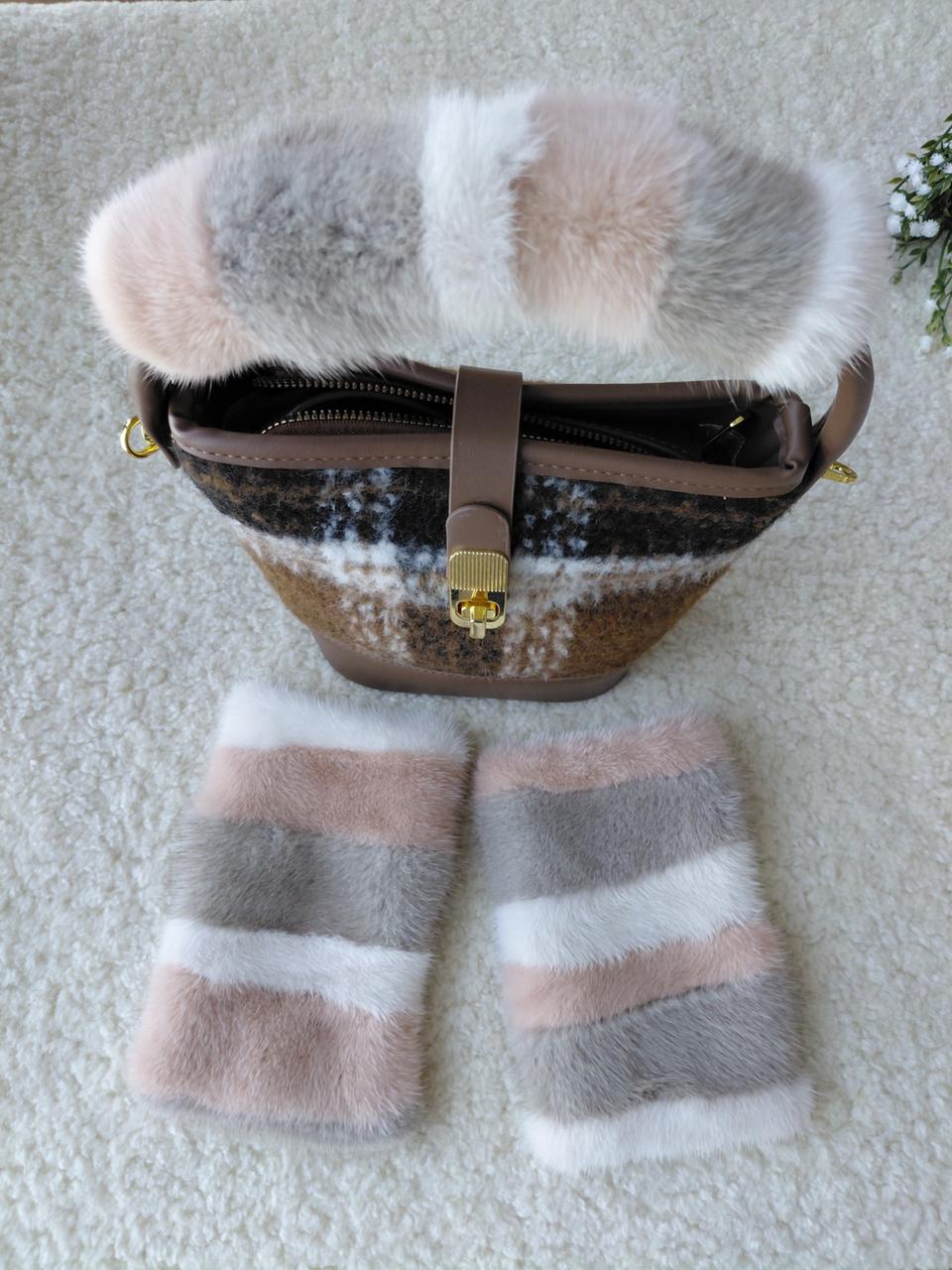 천연 밍크 가방   커버