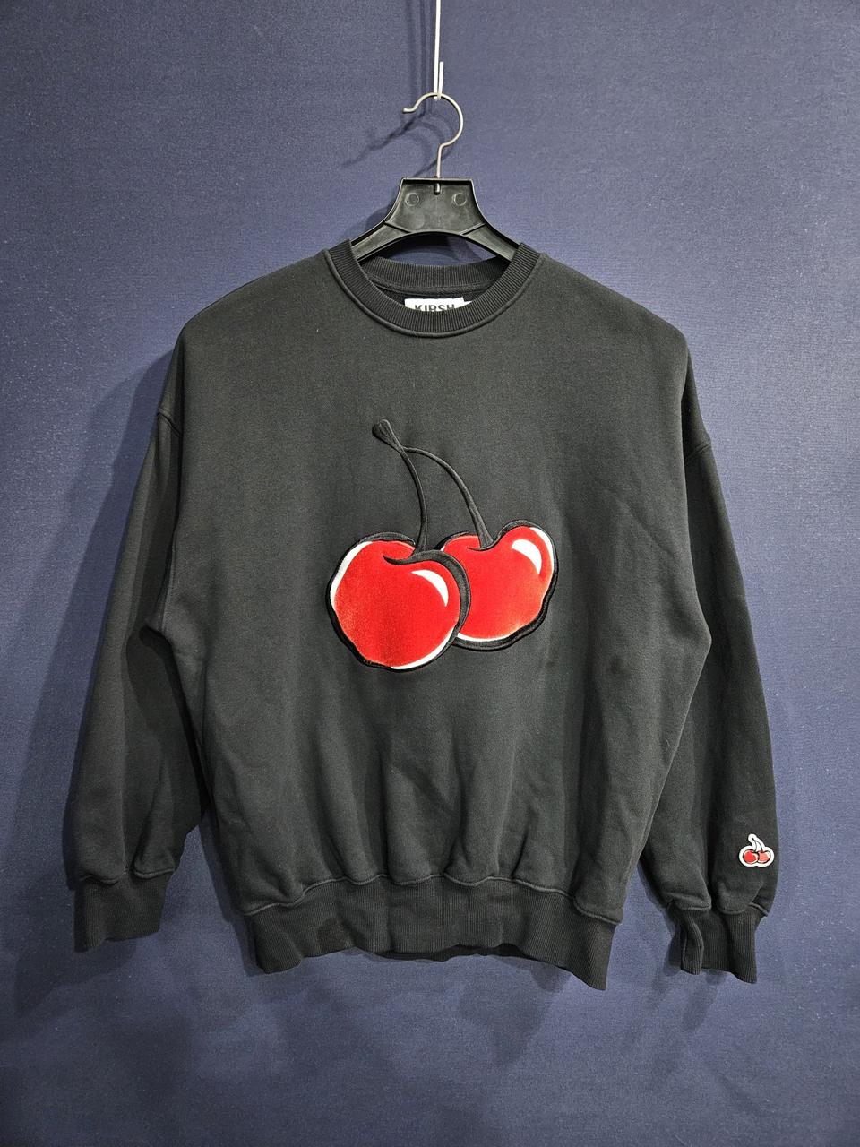 키르시 빅로고 블랙컬러 남성 오버핏 90~95 기모 맨투맨