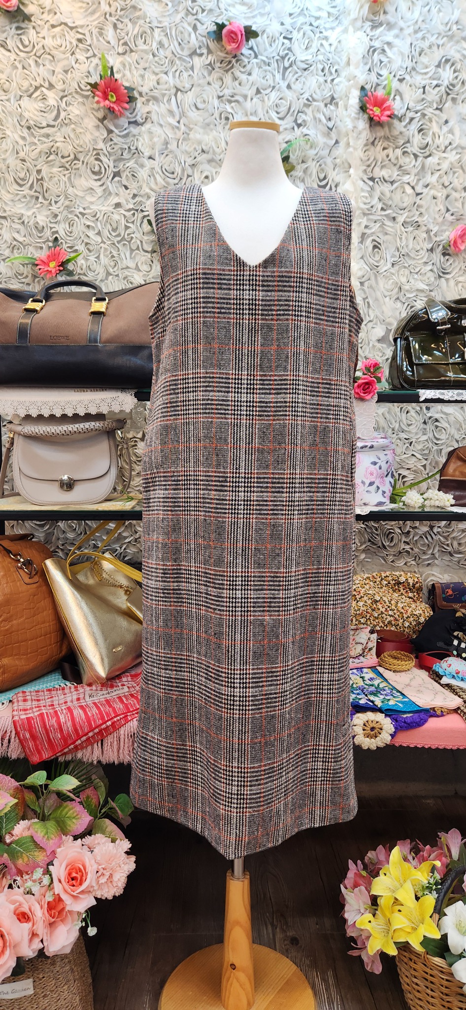 DOUX&BELLE 트위드 원단 뷔스티에 롱원피스 (66 77)