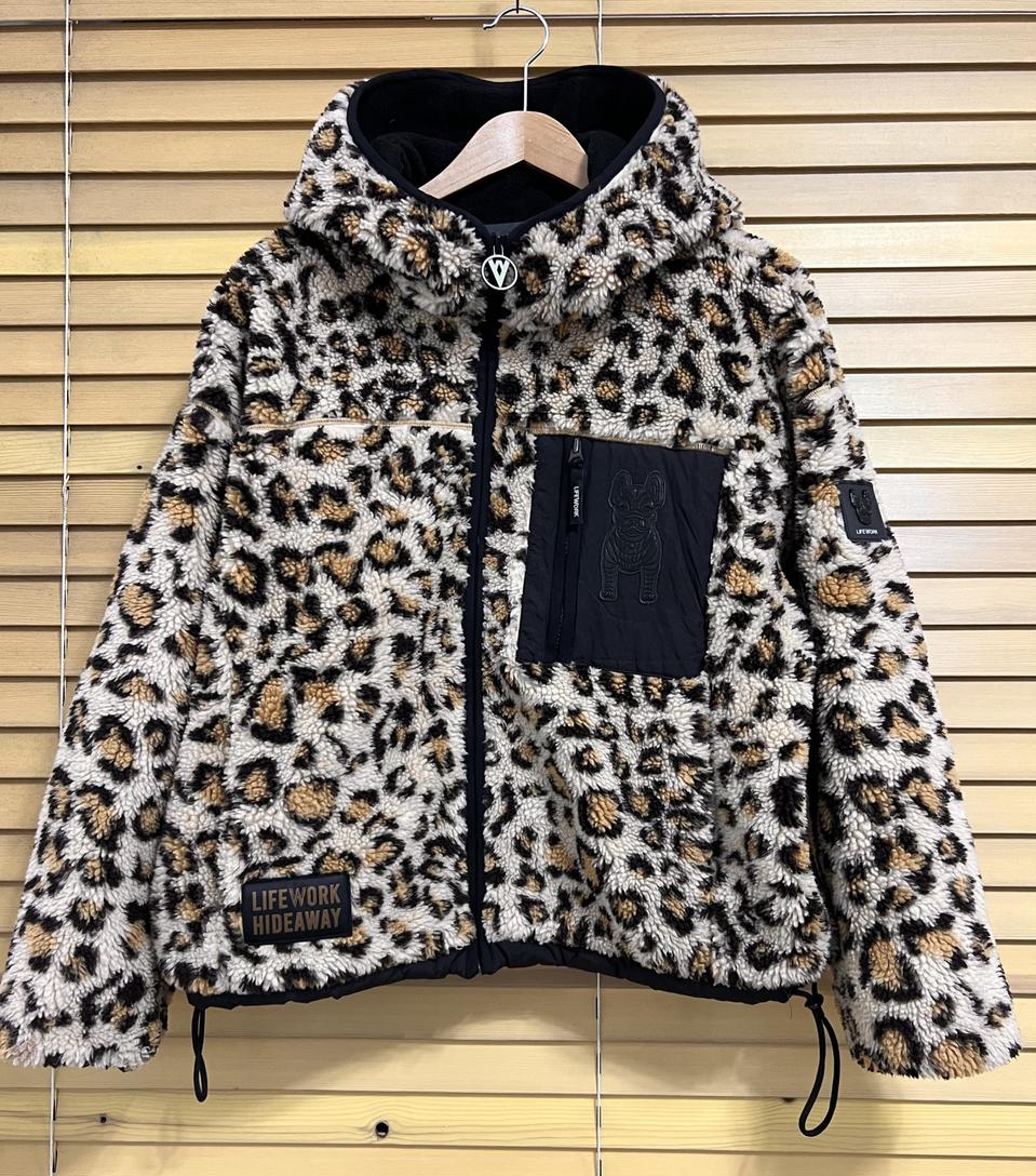 라이프워크 남여공용 레오파드 후리스점퍼