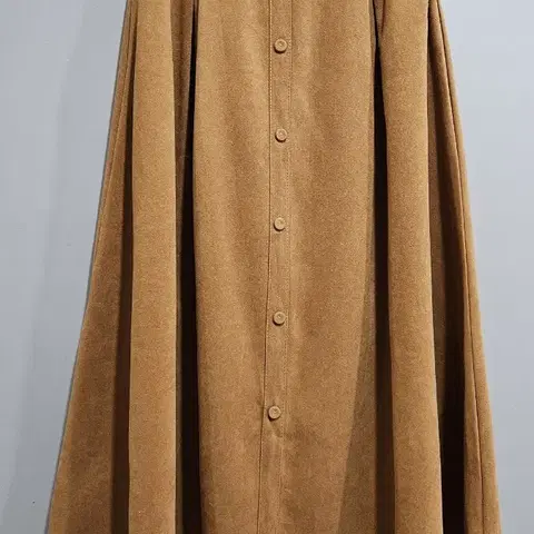 [ 1+1 ] Magender ) 브라운 세무 플레어 스커트 F