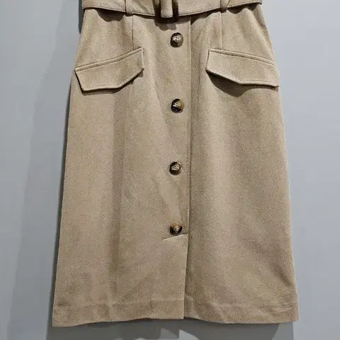 [ 1+1 ] ASTORIA ) 브라운 단추 스커트 M