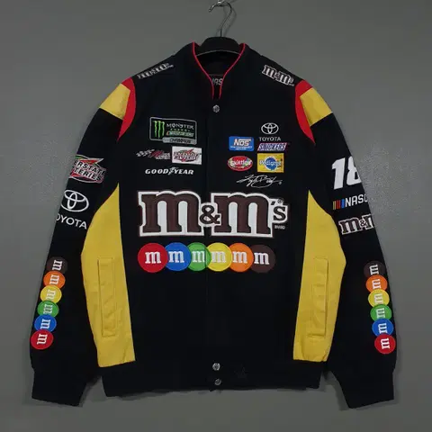 실측 L) 제프헤밀턴 나스카 m&m 도요타 몬스터 패치 코튼 레이싱 자켓
