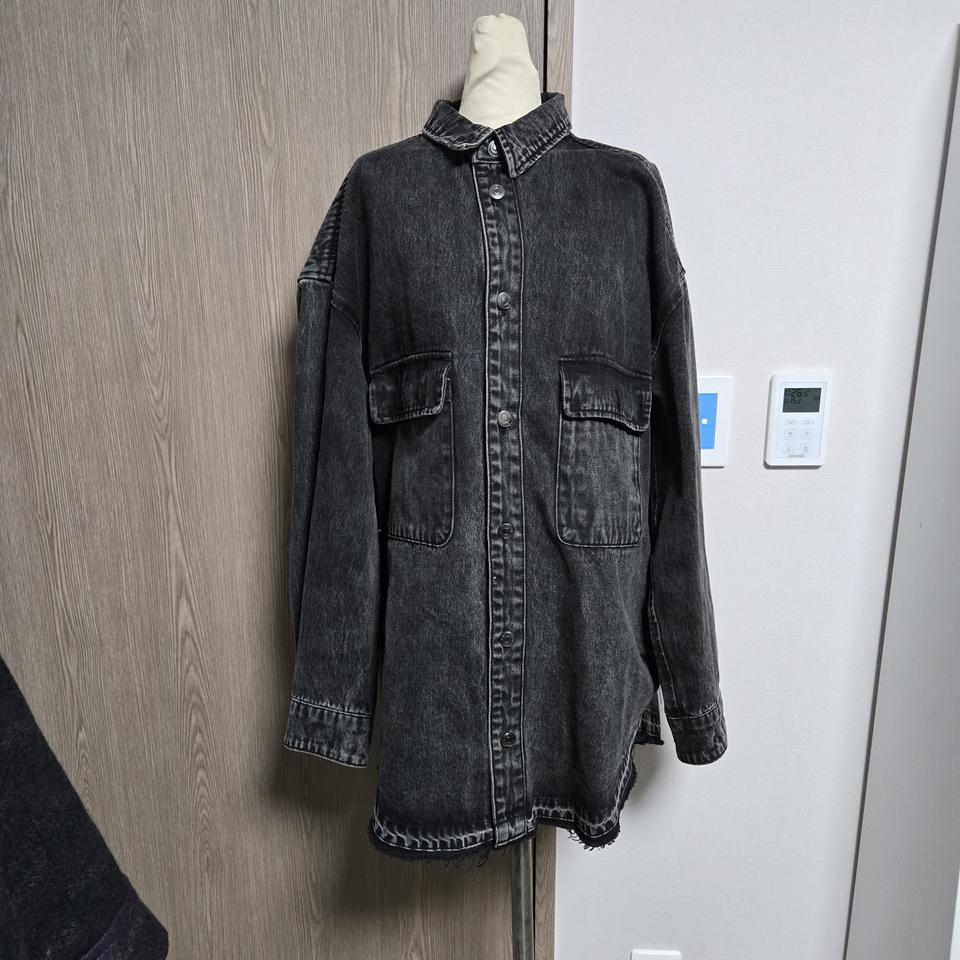LAB101 랩원오원 워싱 블랙 데님 셔츠 자켓 L