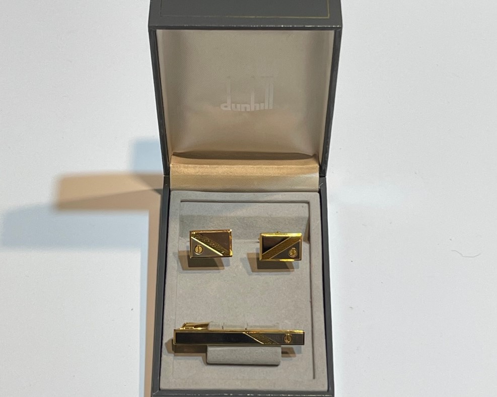 명품 던힐(dunhill 정품)멋쟁이 남성 최고가의 커프스 버튼 넥타이핀