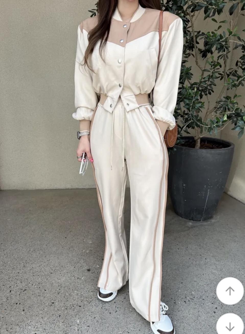 배색 트레이닝 세트셋업