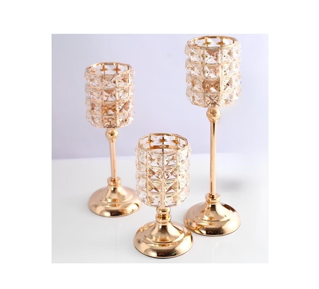 사각 크리스탈 골드 촛대 (새상품)