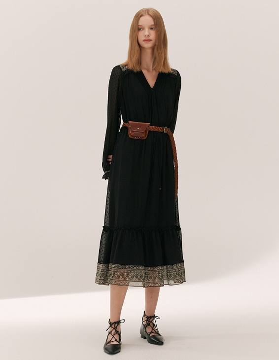 써스데이아일랜드 보더 롱 원피스