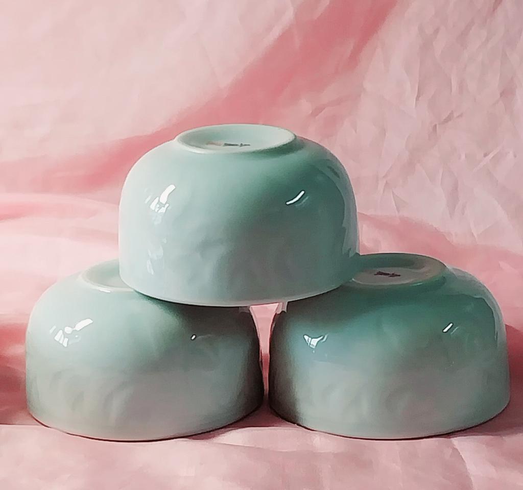 오래된 새제품 백자(청자) 도자기 그릇 주발 밥공기 평접시