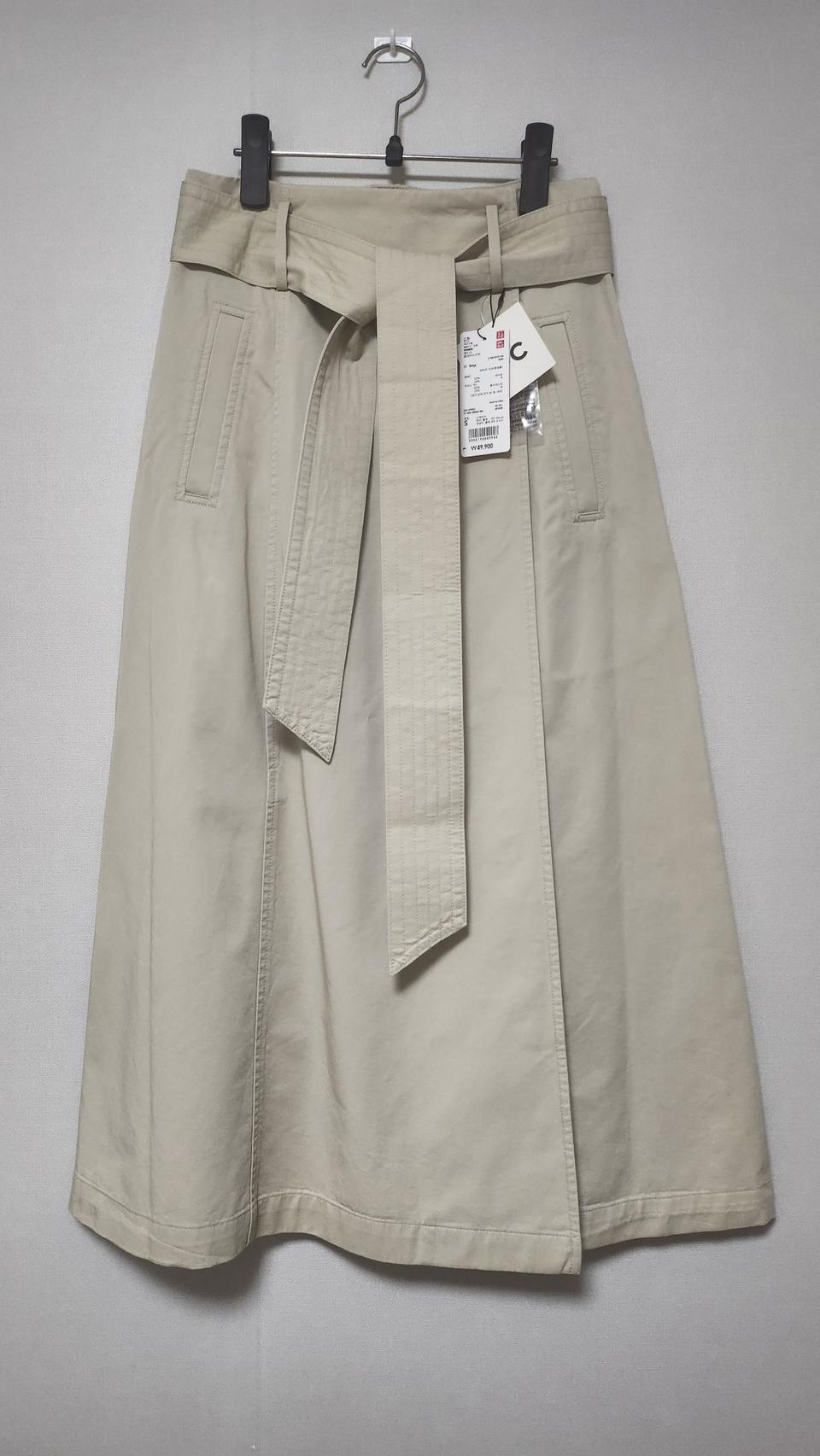 새상품) 유니클로C 벨티드 플레어 스커트 S 55