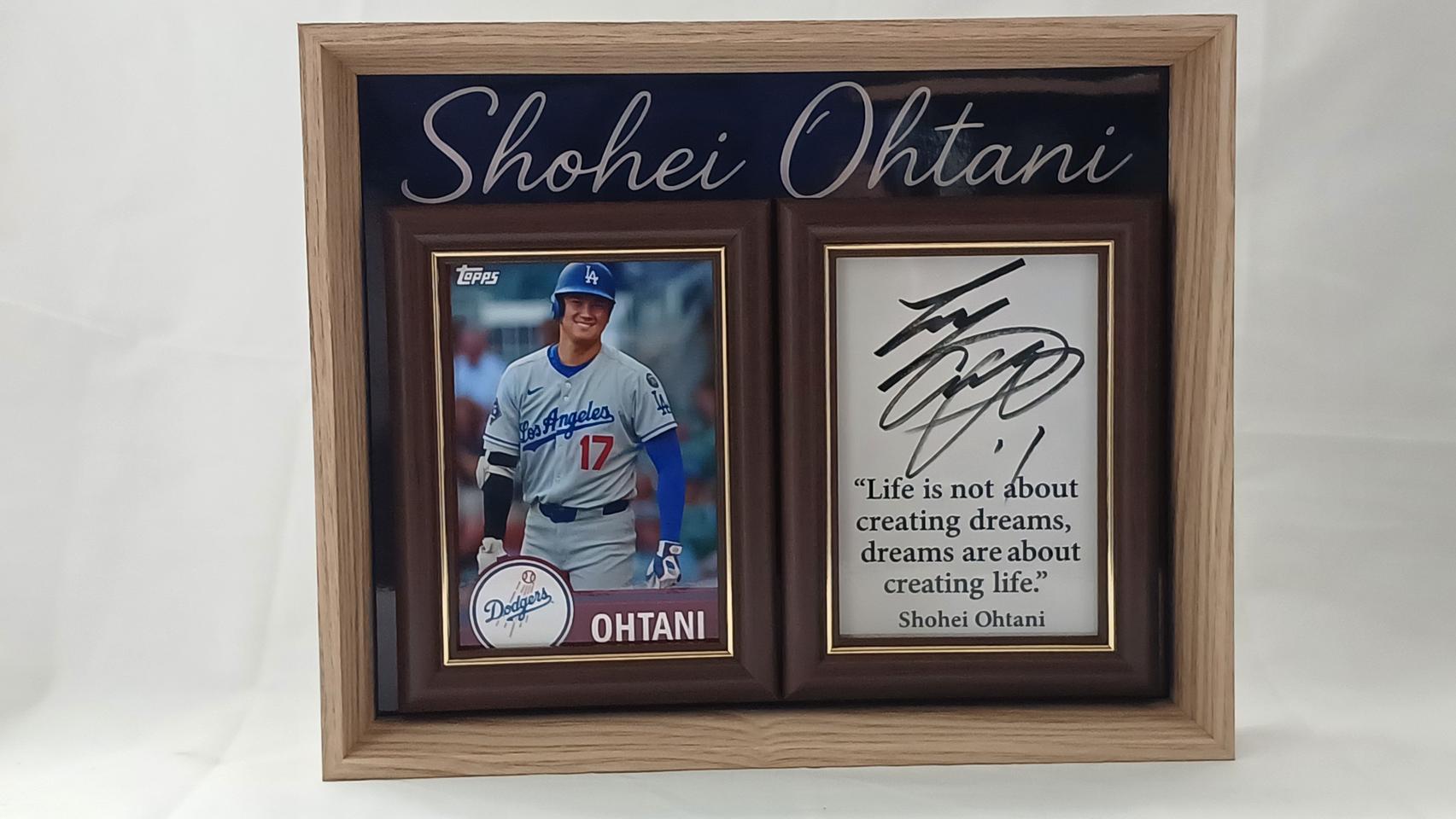 쇼헤이 오타니 명언 사인 액자 | LA 다저스 에디션