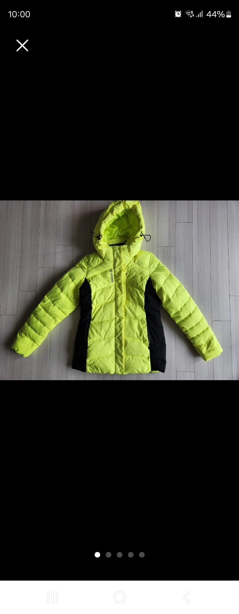 리복 패딩점퍼 S (새상품급)리복 패딩 점퍼 형광색 S 사이즈입니다