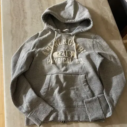 y2k 대장 아베크롬비 데미지 자수 후드 그레이 후드티