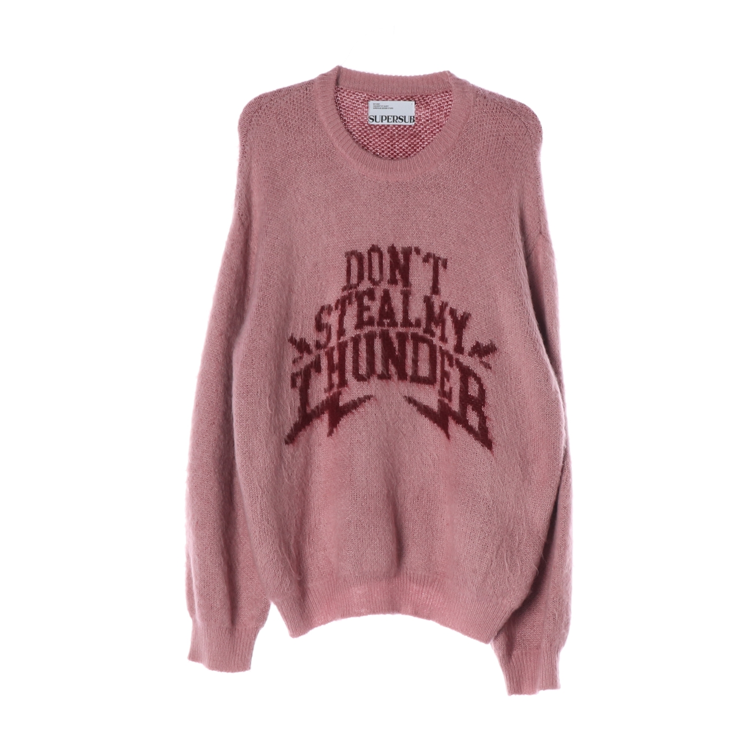 슈퍼서브 24FW 핑크 THUNDER 썬더 브러쉬드 니트 스웨터 M
