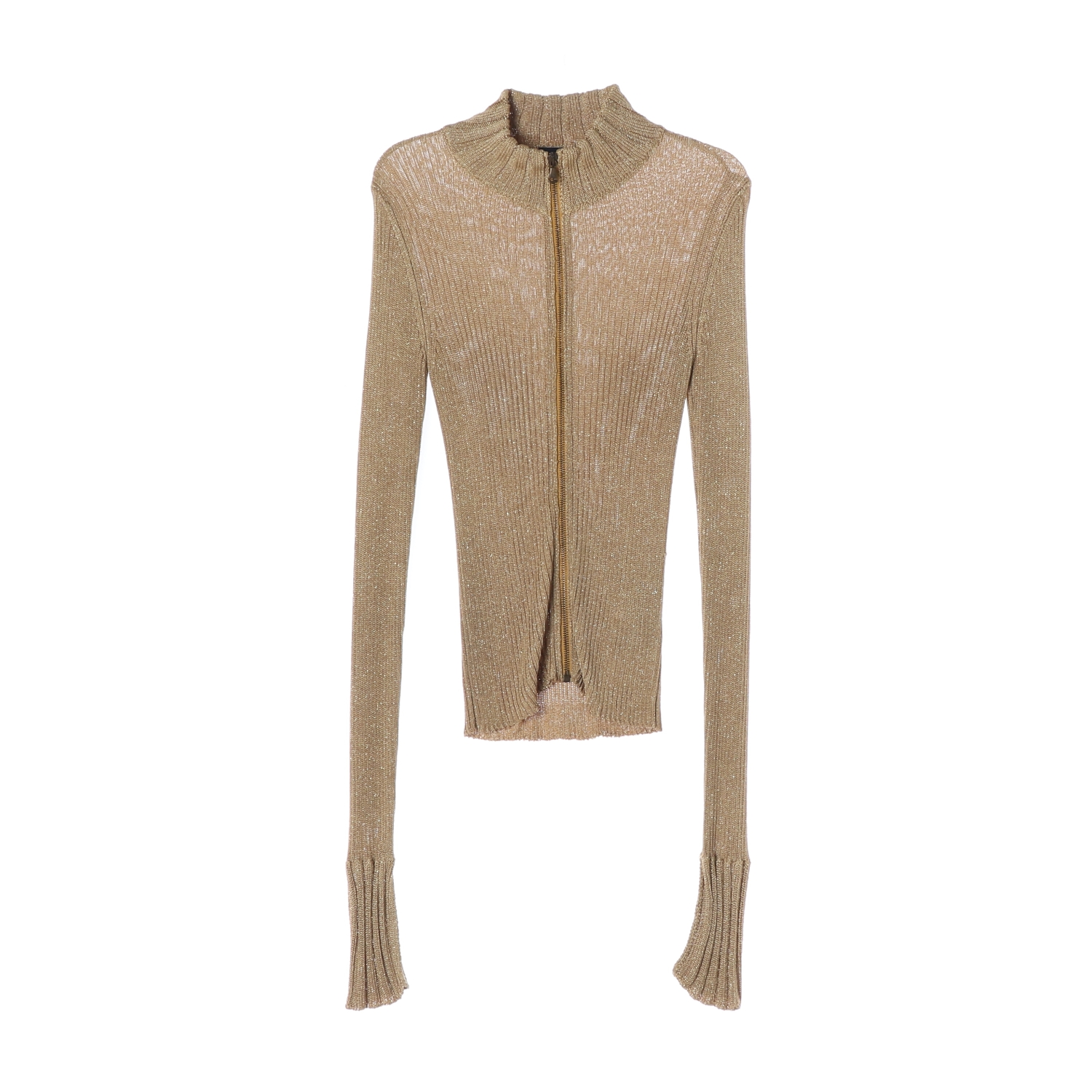 돌체앤가바나 베이지 골드 하프넥 니트 집업 가디건 S