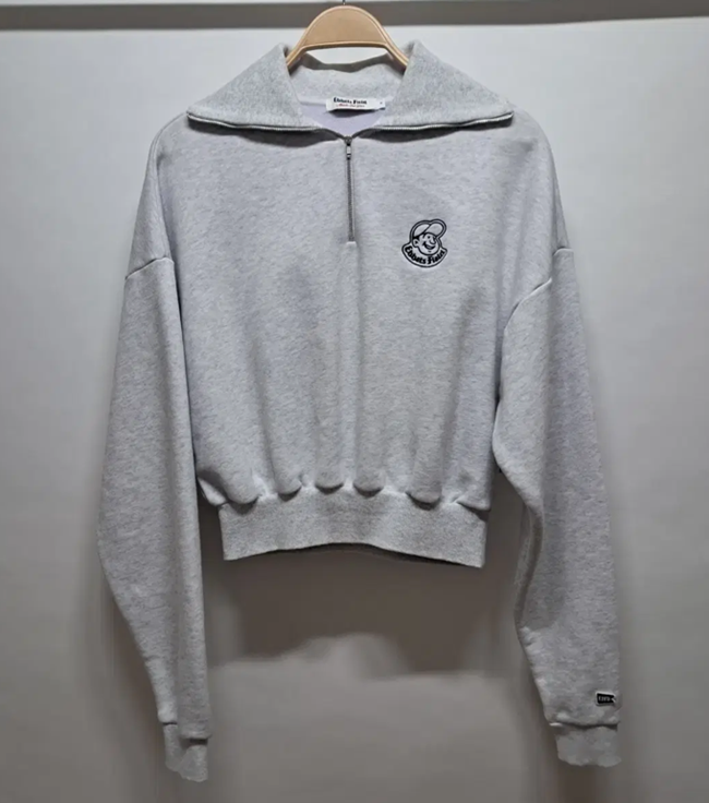 (F) 이벳필드 오버핏 하프집업 크롭 맨투맨