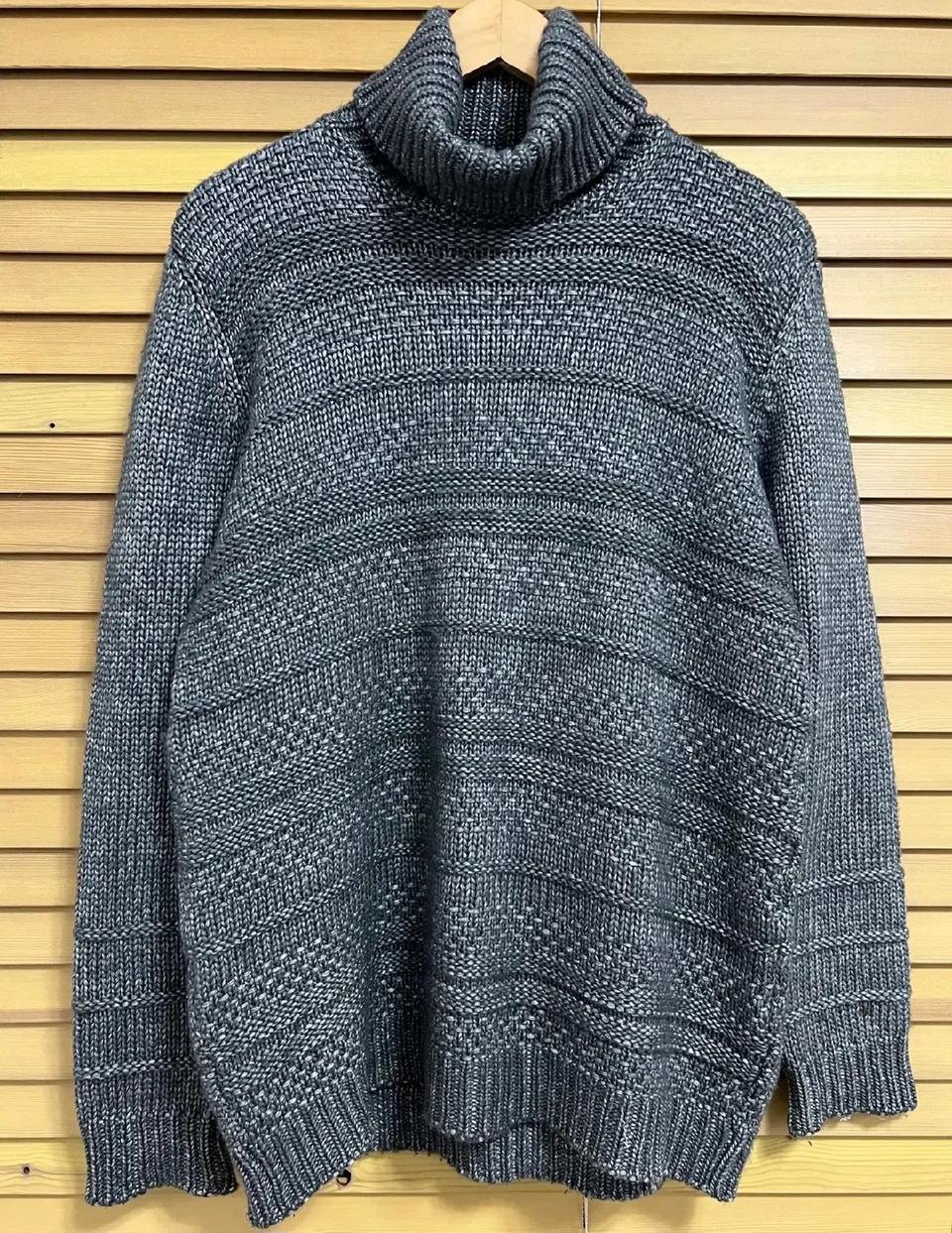 알레그리 남성 그레이 울실크터틀넥니트