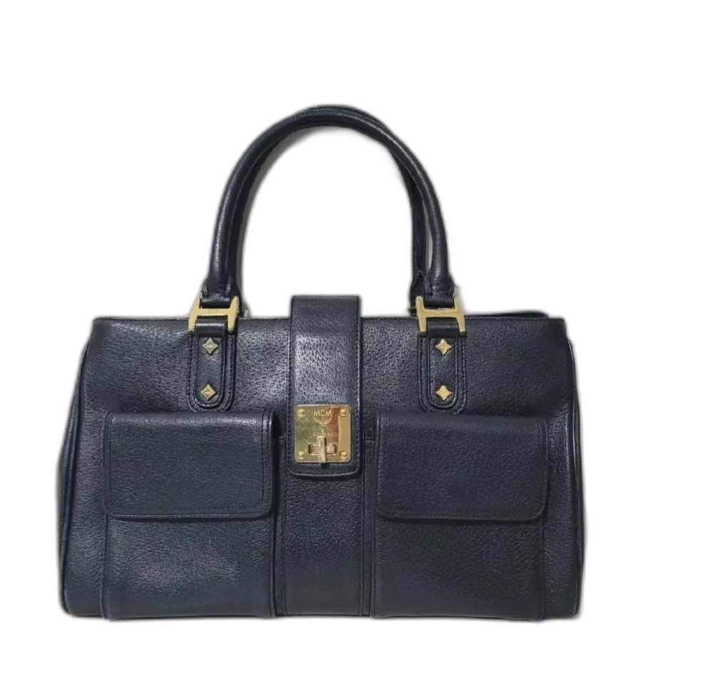 MCM 클래식 금장 가죽 토트백