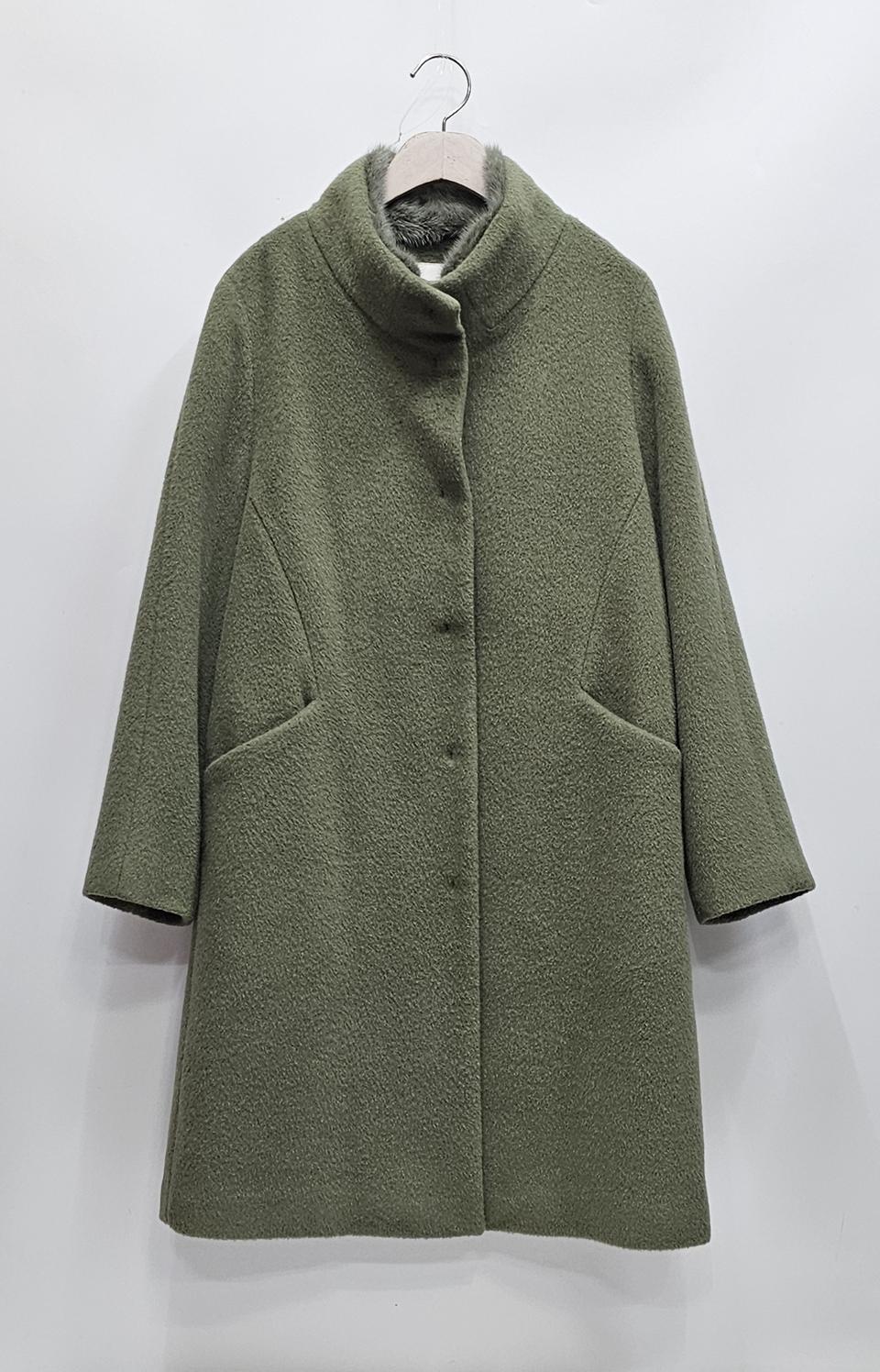 givy 기비 밍크넥 울 앙고라 코트