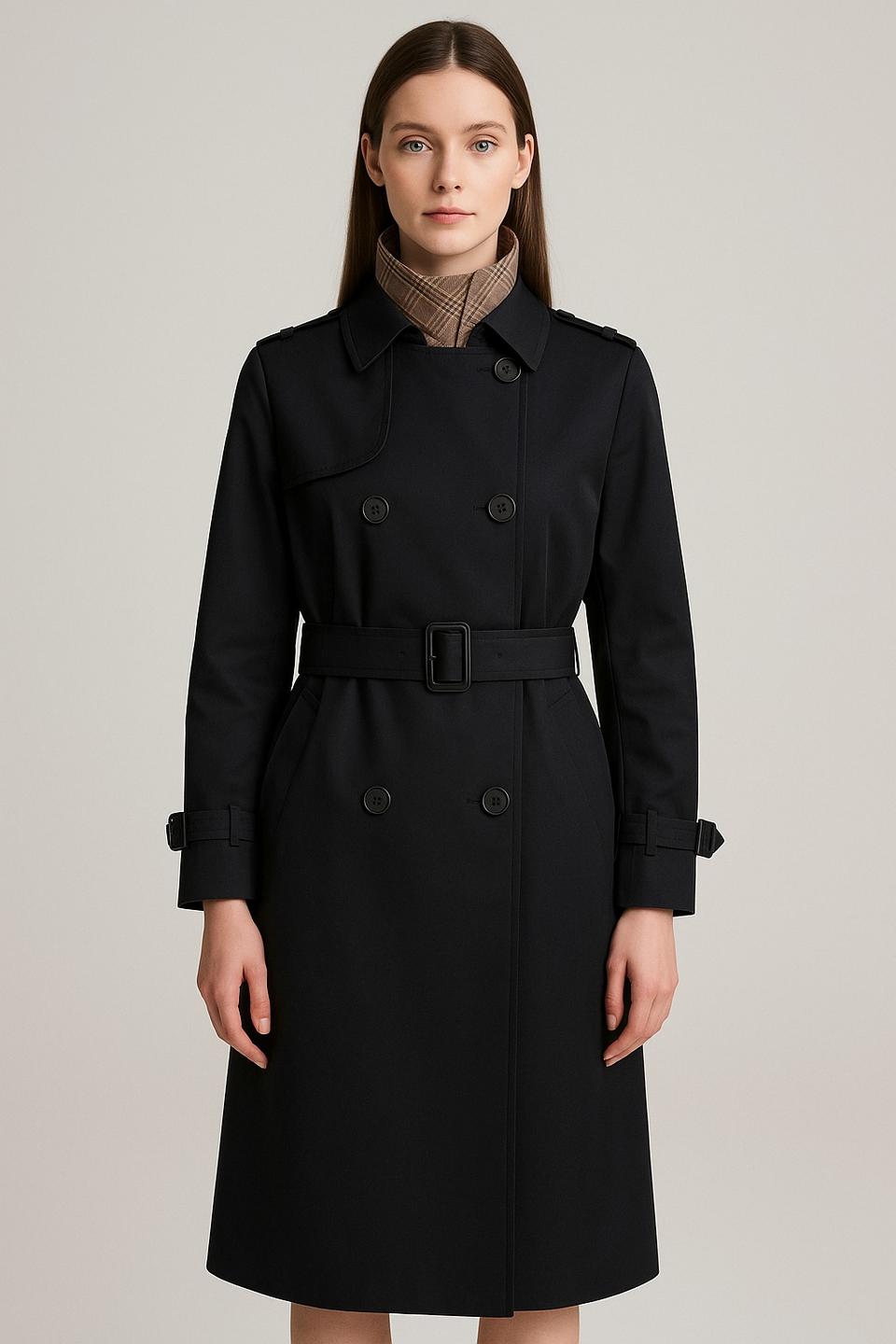 (택있는새상품)코스감성 네이비 더블 트렌치코트 55