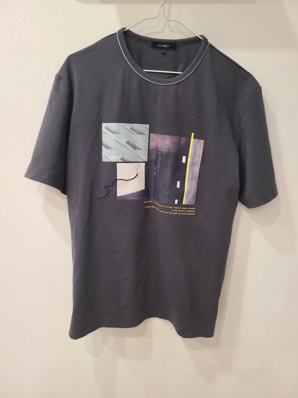 에이치커넥트 차콜 반팔