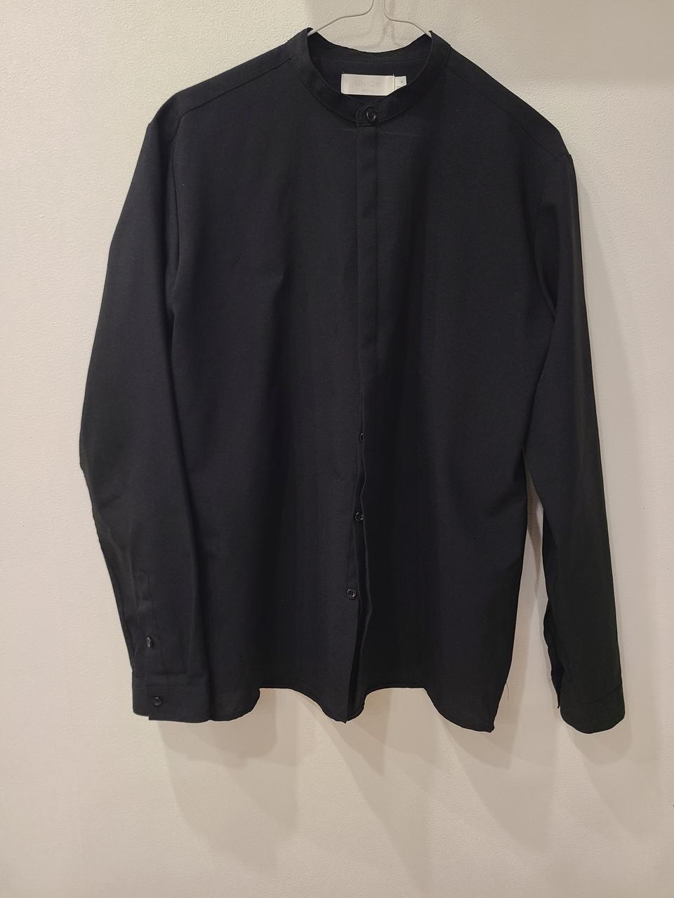 무신사 유니온 블랙 차이나카라 셔츠