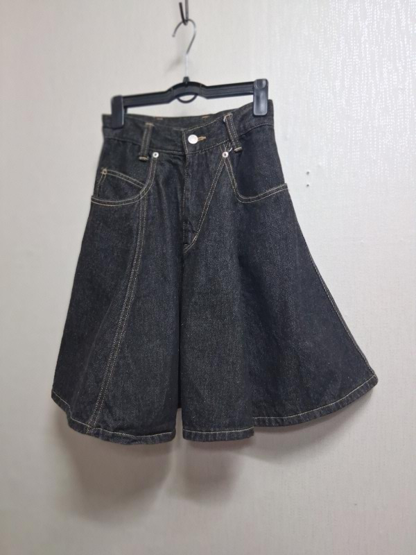 일본구제 GOB 블랙진 플레어스커트 무릎바로위 미니플레어 24인치