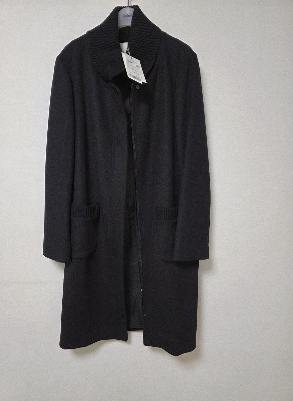 신원 베스띠벨리 집업 모직 롱 코트 블랙55/여성 롱코트/하이넥 코트