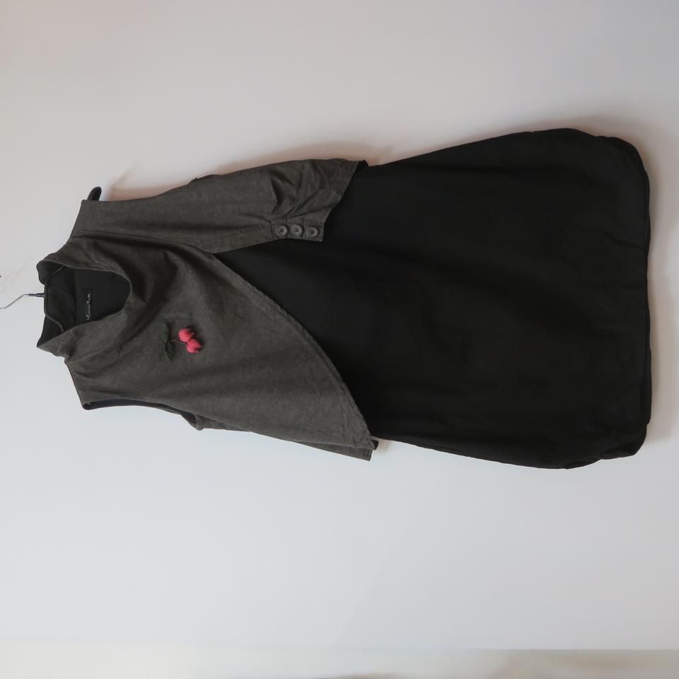 김도형  조끼 레이어드 면원피스/브로치포함